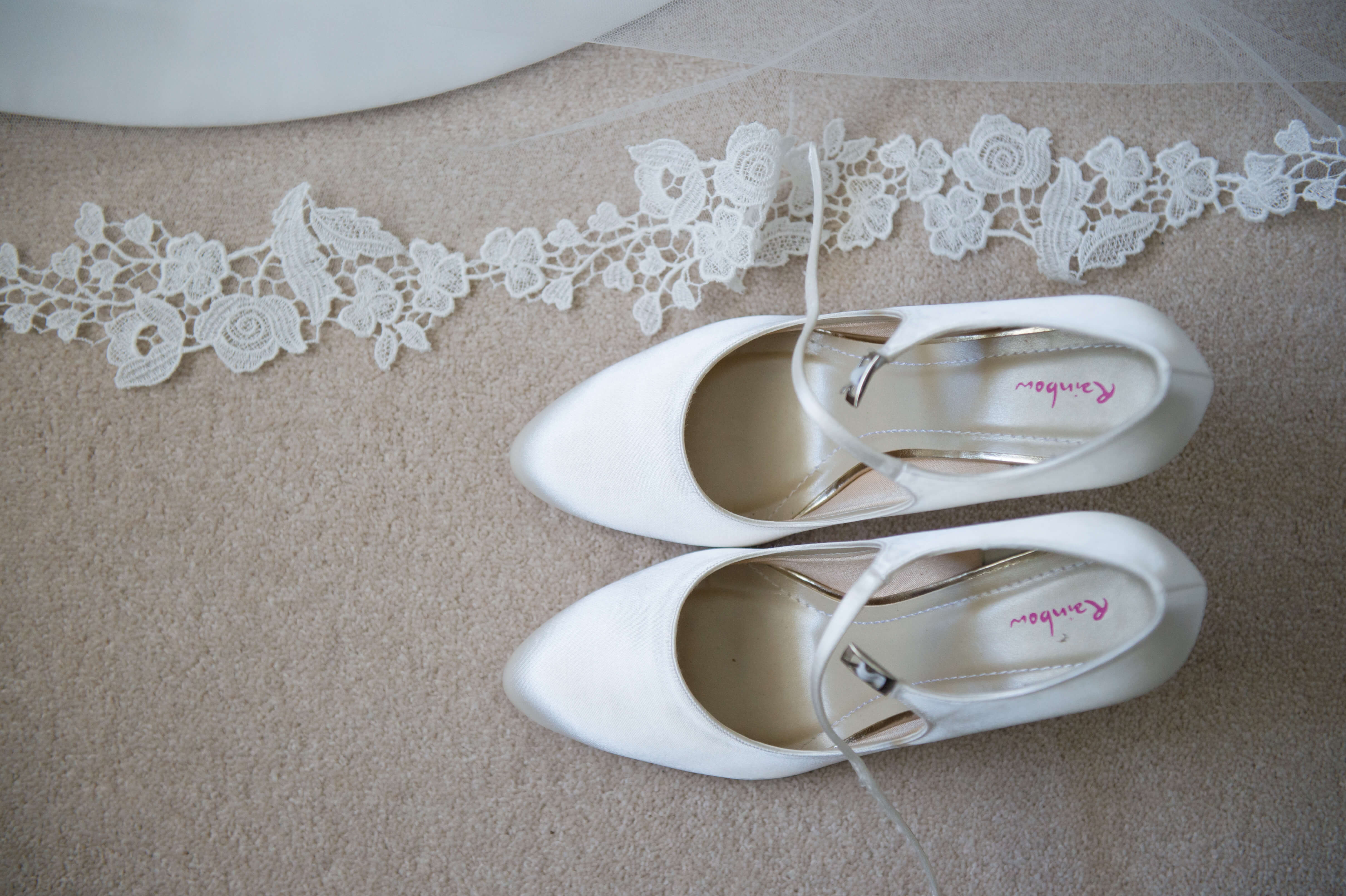 rainbow bridal shoes with caroline castigliano veil by especially amy wedding photography